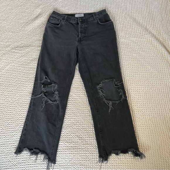 We The Free Black Distressed Boyfriend Jeans - Picture 1 of 8